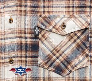 Western herreskjorte i bomuldsflonel, ternet, lomme