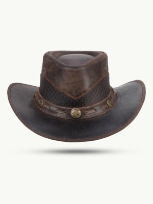 Billede af Scippis Lyndon læderhat, Mørkebrun, forfra