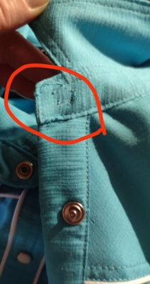 2. sortering, Stars & Stripes, Western dameskjorte i cyan, kortærmet. Mangler 1 knap