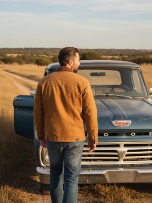 Billede af fed jakke til mænd: Canvas Jacket, bagfra
