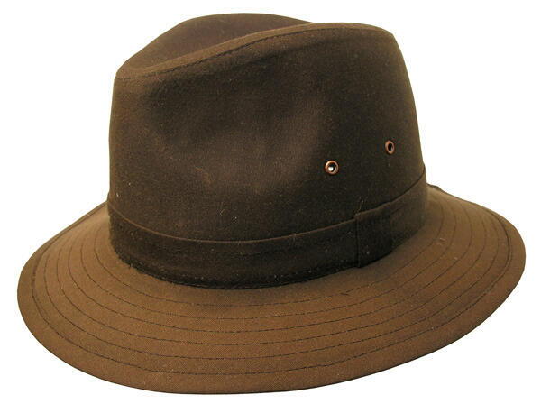 Billede af Griffin - brun oilskin hat
