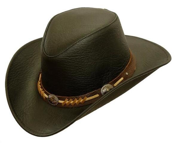 Sort Cowboyhat i læder - Stampy