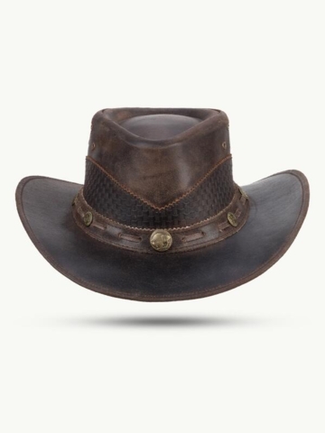 Billede af Scippis Lyndon læderhat, Mørkebrun, forfra