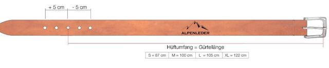 Billede af Alpenleder klassisk sort bælte, Schiefer, mål