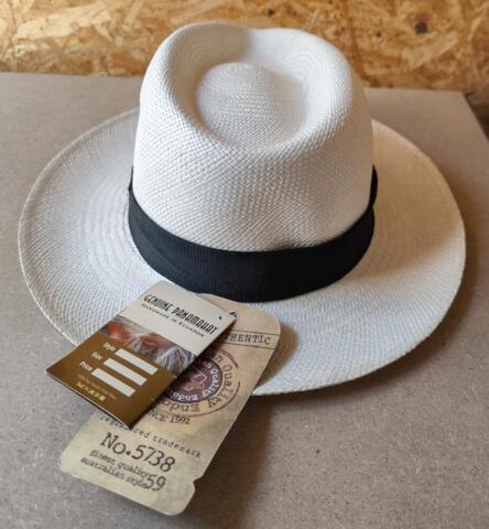 Billede af Classic Panama Hat, natur med sort hattebånd
