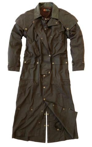 Billede af Kakadu Oilskin - Longrider Drovers coat med termofor, brun