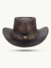 Billede af Scippis Lyndon læderhat, Mørkebrun, forfra