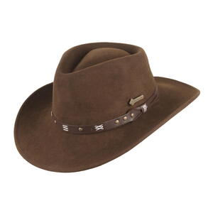 Scippis, Emerald outdoorhat, brun eller sort 100% uldfilt med hattebånd i læder