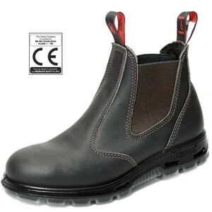 Redback Bonsall, Chelsea læder boot,  USBOK sikkerhedsstøvle (mørkebrun med klar sål)