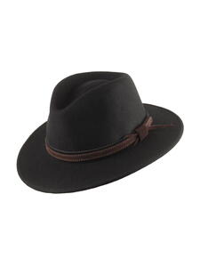 Scippis, Boston uldfilthat, brun eller sort, 100% uld med hattebånd i læder