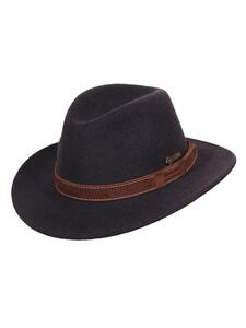 Scippis, Paxton uldhat, brun-meleret eller Antracit-grå, 100% uld med hattebånd i læder