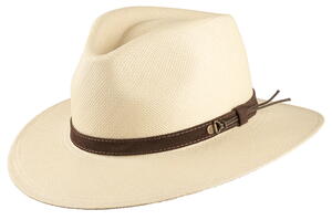 Scippis, Loreto Panama hat i 100% Paja Toquilla strå med mørkt hattebånd