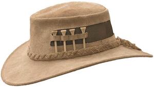 Kakadu Traders Australia, The Golfer hat i sort eller tan ruskind med net