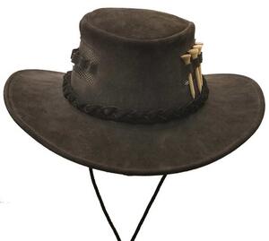 Kakadu Traders Australia, The Golfer hat i sort eller tan ruskind med net