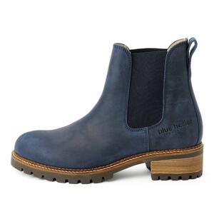 Blue Heeler, Pash, Chelsea læderstøvler med hæl, Blue/Navy