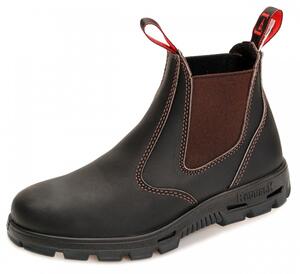 Redback, Chelsea læder boot, BUSBOK sikkerhedsstøvle (mørkebrun med sort sål)