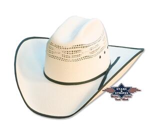 Stars & Stripes, Ashton stråhat, hvid formstøbt hat med sort kant og hattebånd