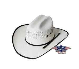 Stars & Stripes, Kids Ashton stråhat, hvid formstøbt hat med sort kant og hattebånd