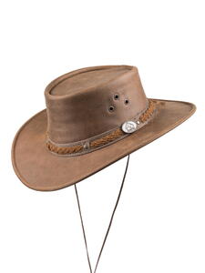 Scippis, Townsville hat, 100% okselæder, brun