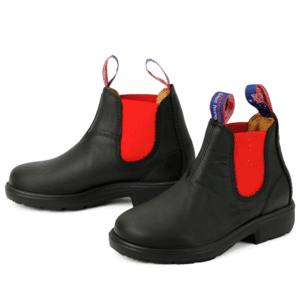 *UDGÅR* KUN STR. 29+30½ TILBAGE!  Blue Heeler Kids Tasman Devil, Chelsea børne læderstøvler, Black/Red