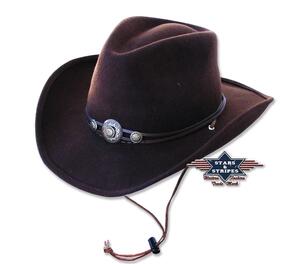 Idaho, brun eller sort, 100% Uldfilt-hat