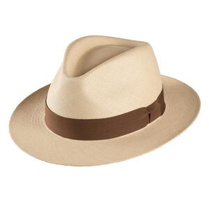 Scippis, Classic Panama Hat i 100% naturfarvet Paja Toquilla strå med et mørkt hattebånd
