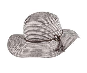 Scippis, Sarina sommerhat, sort/hvid med brunt hattebånd