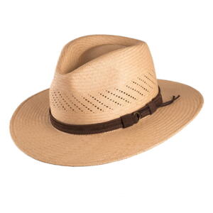 Scippis, Riobamba Panama hat i 100% Paja Toquilla med mørkebrunt hattebånd med et lille spænde