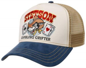 Stetson Trucker Cap, Gambling Grifter, beige/blå