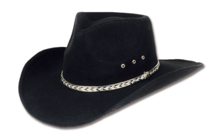 Kansas Western Hat, Sort, imiteret filt