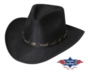 Stars & Stripes, Atlanta Western Hat, sort, formstøbt, imiteret filt
