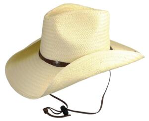 Stars & Stripes, Bandit, western stråhat med concho-hattebånd, beige