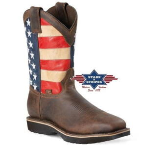 Stars & Stripes, Western Boot No. 65 American Flag, med sikkerhed