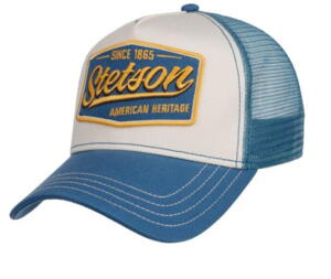 Stetson Trucker Cap, Vintage, hvid/støvet blå/gul