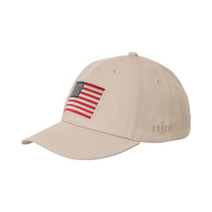 MJM, baseball US cap i 100 % beige bomuld med stars and stripes - vandafvisende og med UPF50+ solbeskyttelse
