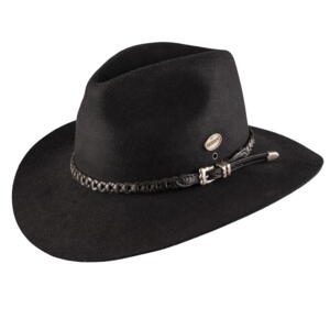 Scippis, Statesman hats, Gabba, sort 100% merino uldfilthat m. hattebånd i sort læder m. sølvfarvet spænde og svedbånd i blødt okselæder
