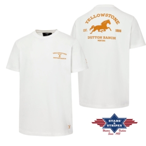 Stars & Stripes, Yellowstone T-Shirt, Horse, White
