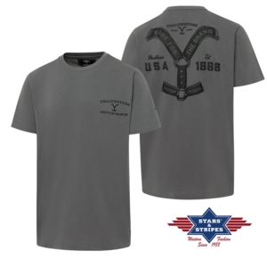 Stars & Stripes, Yellowstone T-Shirt, Ride For The Brand, Grå
