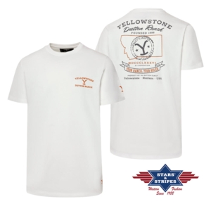 Stars & Stripes, Yellowstone T-Shirt, Your Ranch Your Rules, White