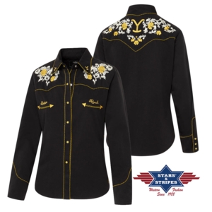 Stars & Stripes, Yellowstone dameskjorte, Nova, sort