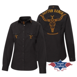 Stars & Stripes, Yellowstone dameskjorte, Protect The Family, sort