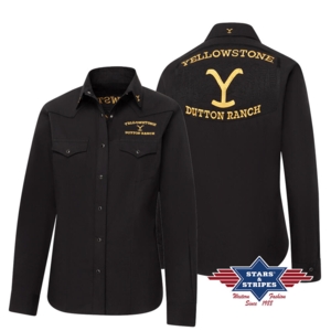 Stars & Stripes, Yellowstone dameskjorte, Dutton Ranch, sort