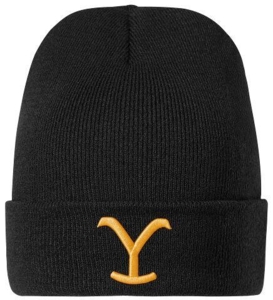 Stars & Stripes, Yellowstone, sort beanie / strikhue med gult Y