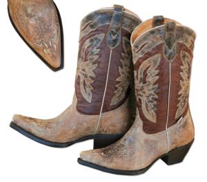 MANGLER SKOÆSKEN! Western Boot no. 24 Lady vintage